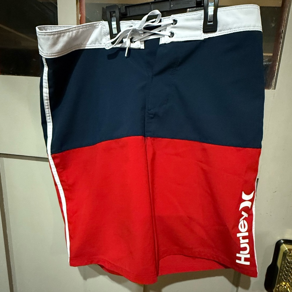 Hurley Men's Navy and Red Board Shorts